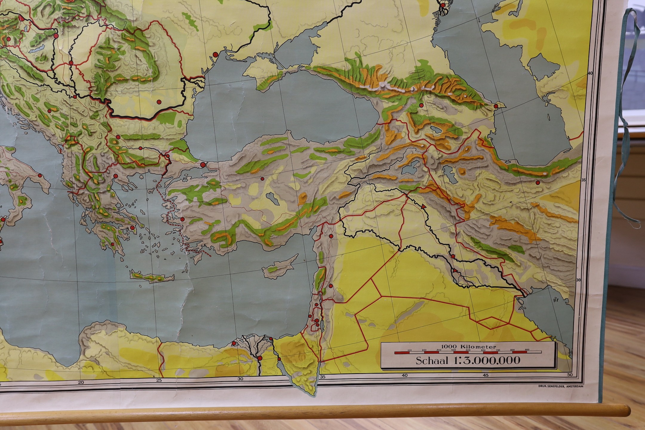 A Dutch school map of Europe, 200cm wide